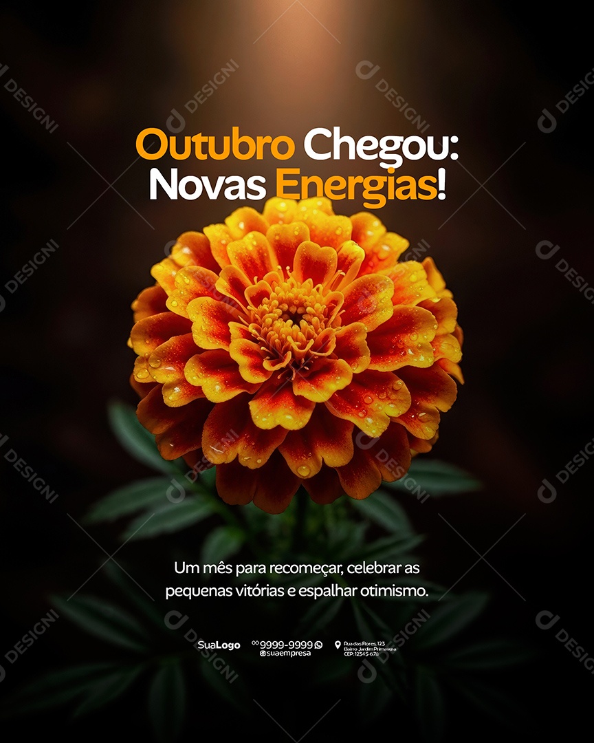 Bem Vindo Outubro ChegouNovas Energias Social Media PSD Editável