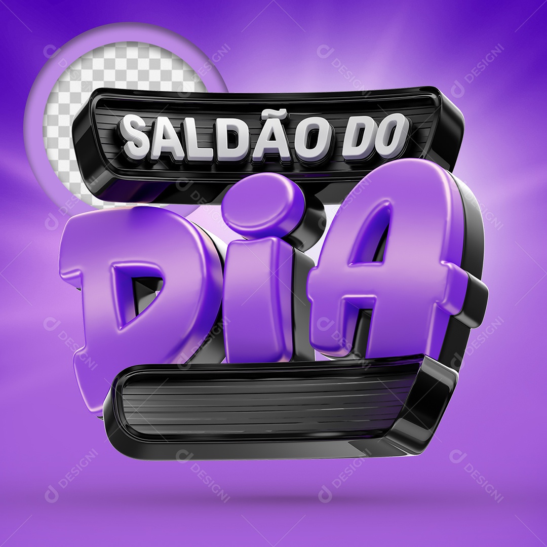 Selo 3D Saldão do Dia Para Composição PSD