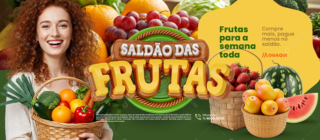 Banner Saldão das Frutas Compre Mais Social Media PSD Editável