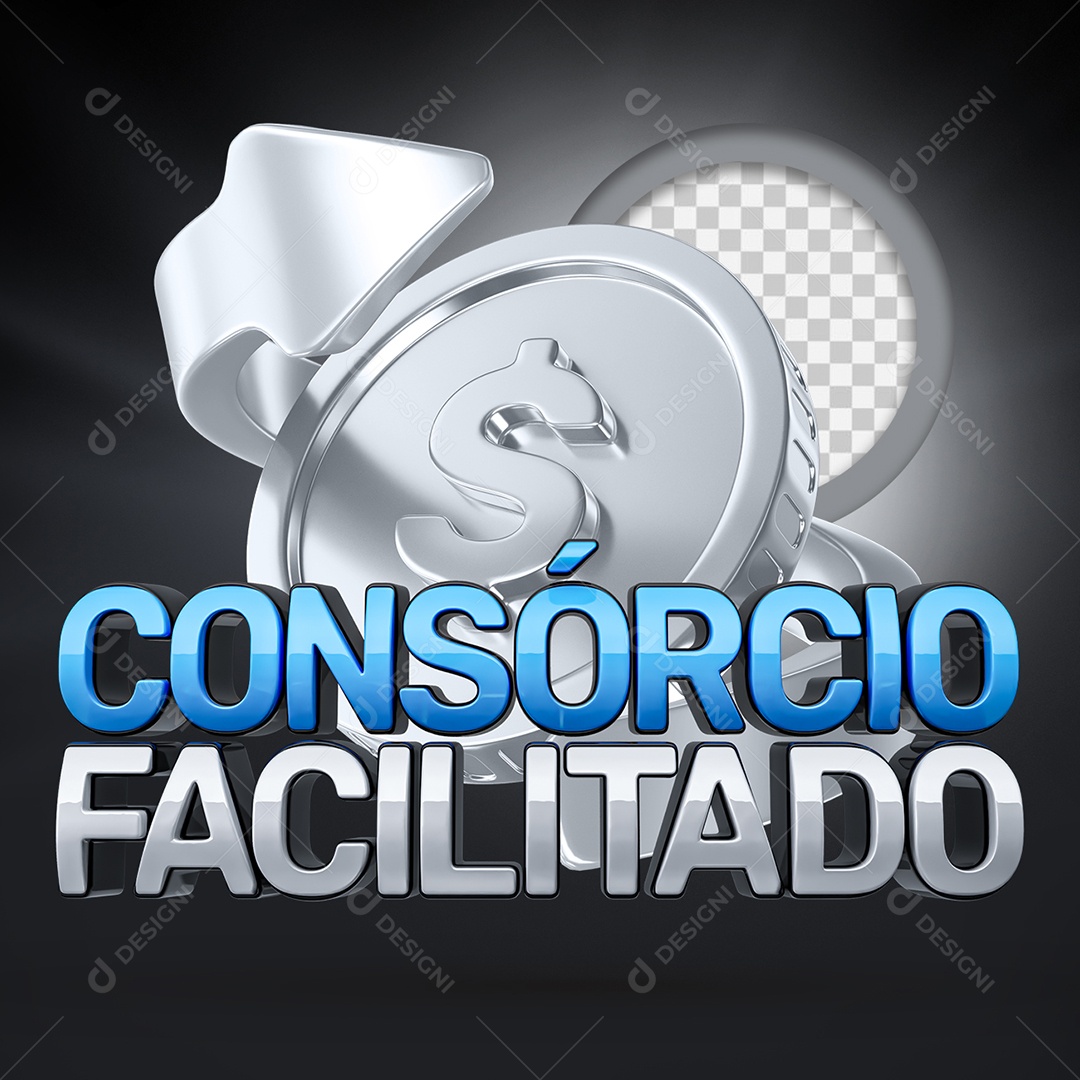 Selo 3D Consorcio Facilitado Para Composição PSD