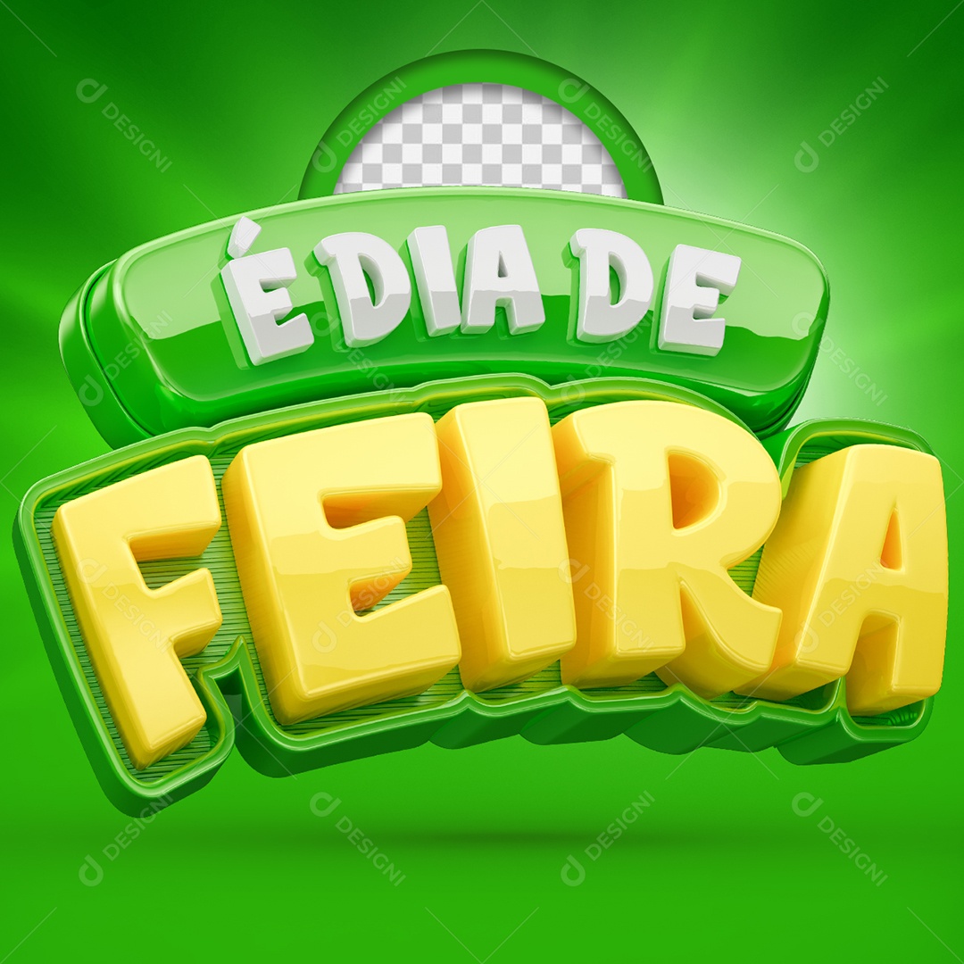 Selo 3D É Dia de Feira Para Composição PSD