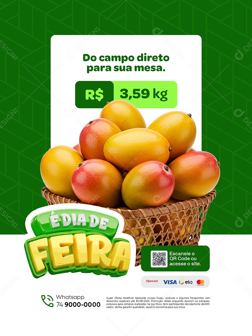 É Dia de Feira Direto Para Sua Messa Social Media PSD Editável