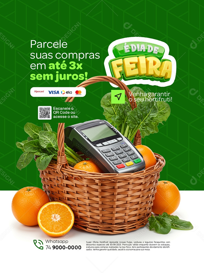 É Dia de Feira Parcele Suas Compras Social Media PSD Editável