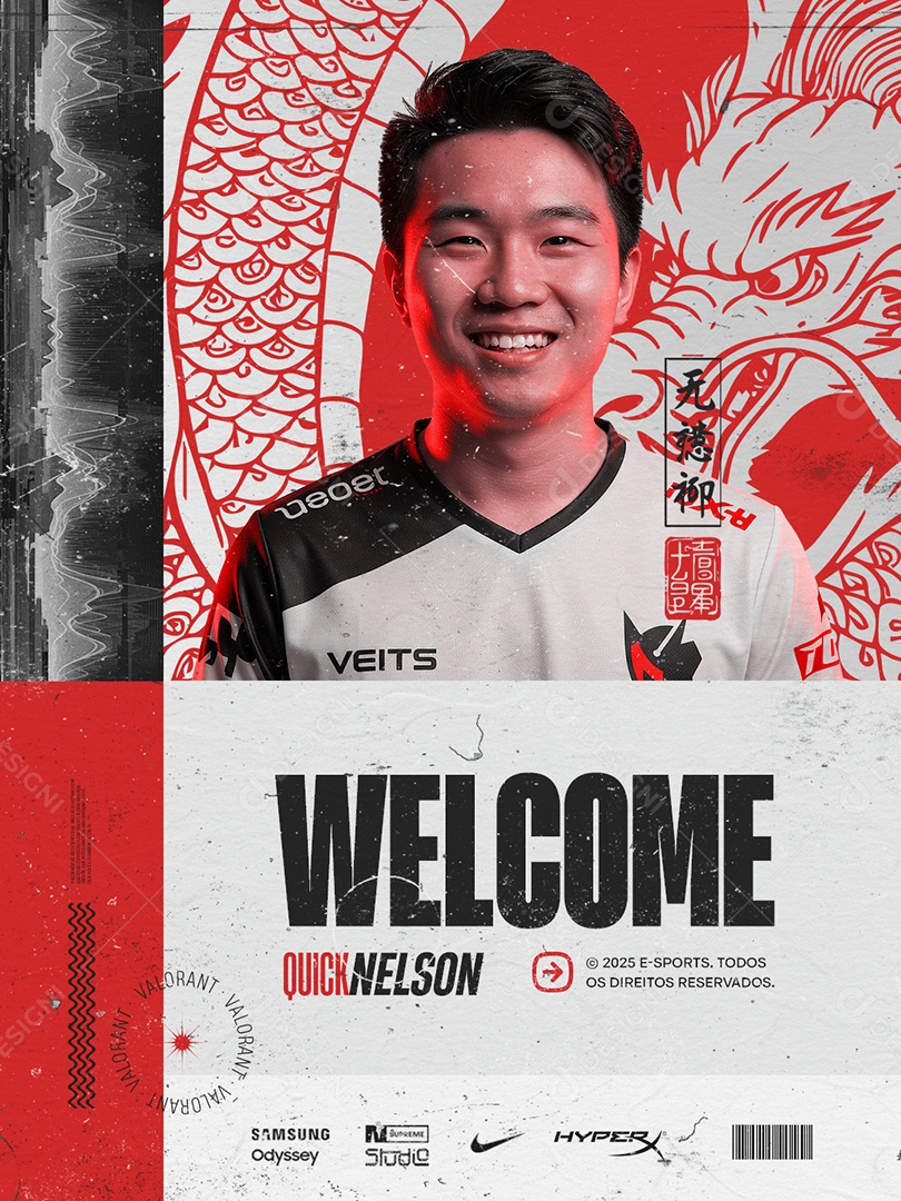 Esports Welcome Quick Neslson Social Media PSD Editável