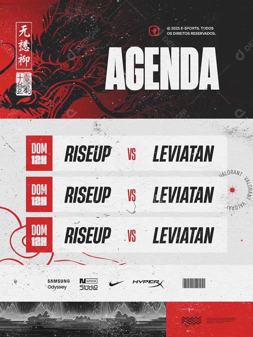 Esports Agenda Social Media PSD Editável