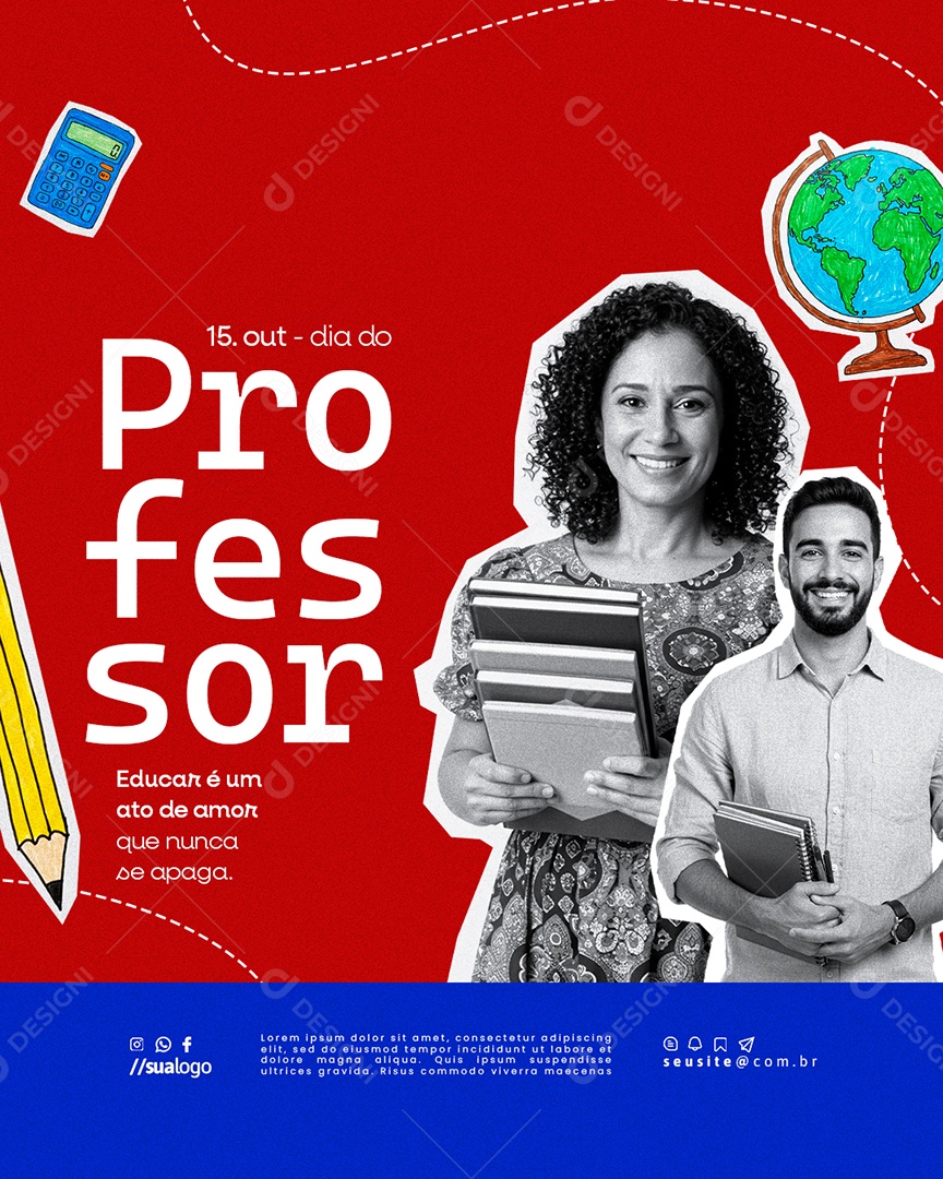 Dia Dos Professores 15 de Outubro Social Media PSD Editável
