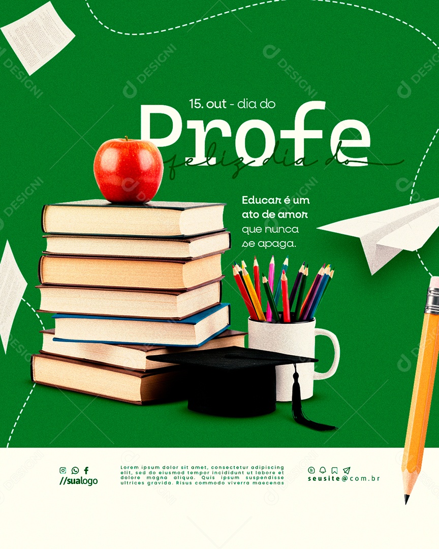Dia Dos Professores 15 de Outubro Social Media PSD Editável
