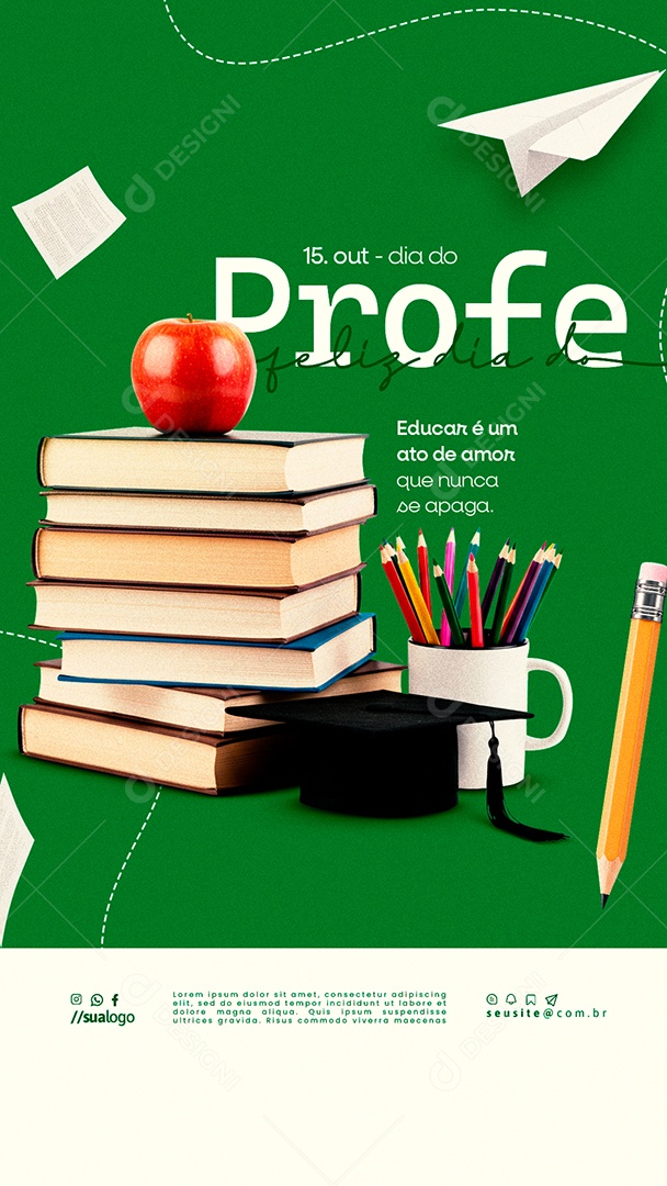 Story Dia Dos Professores 15 de Outubro Social Media PSD Editável