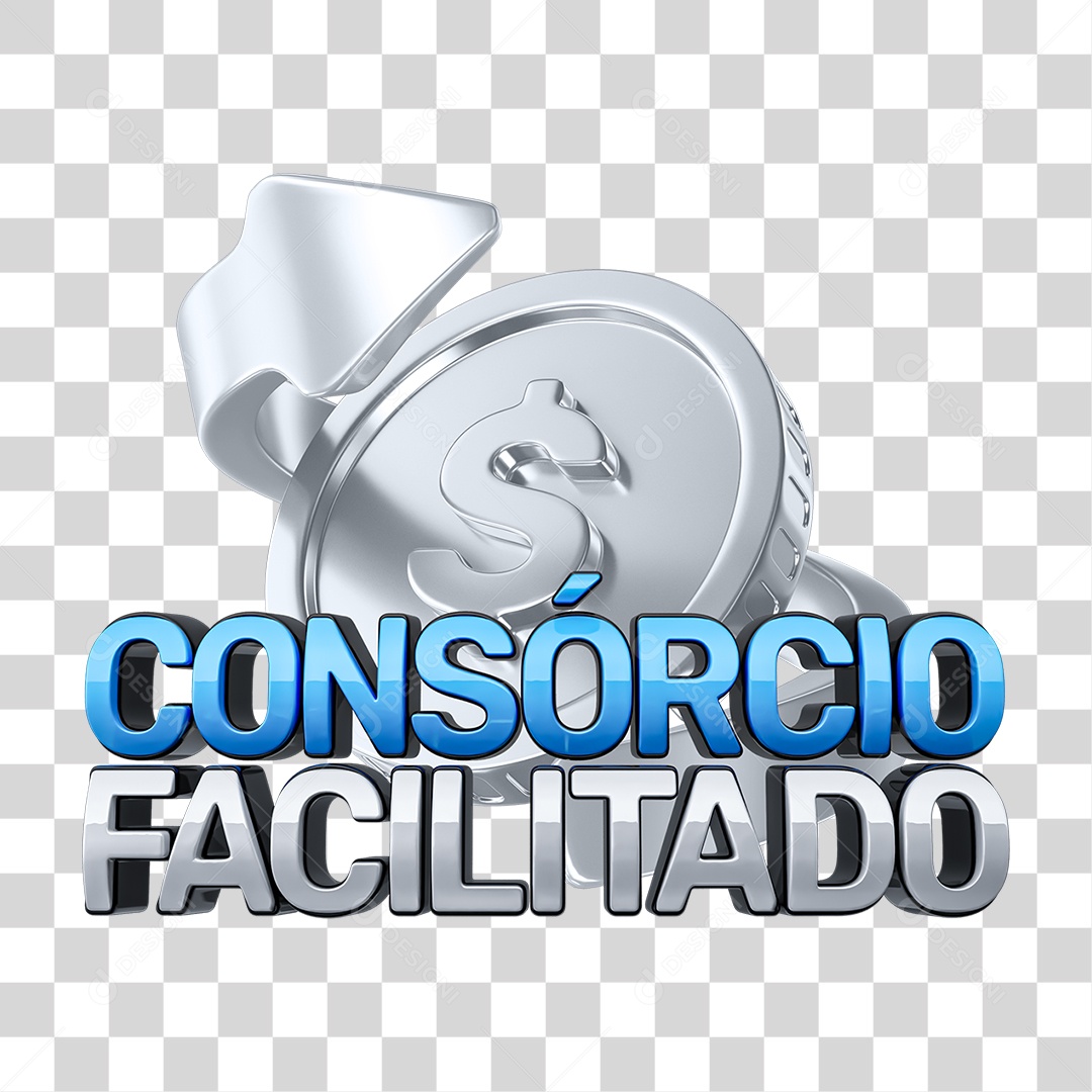 Selo 3D Consórcio Facilitado PNG Transparente