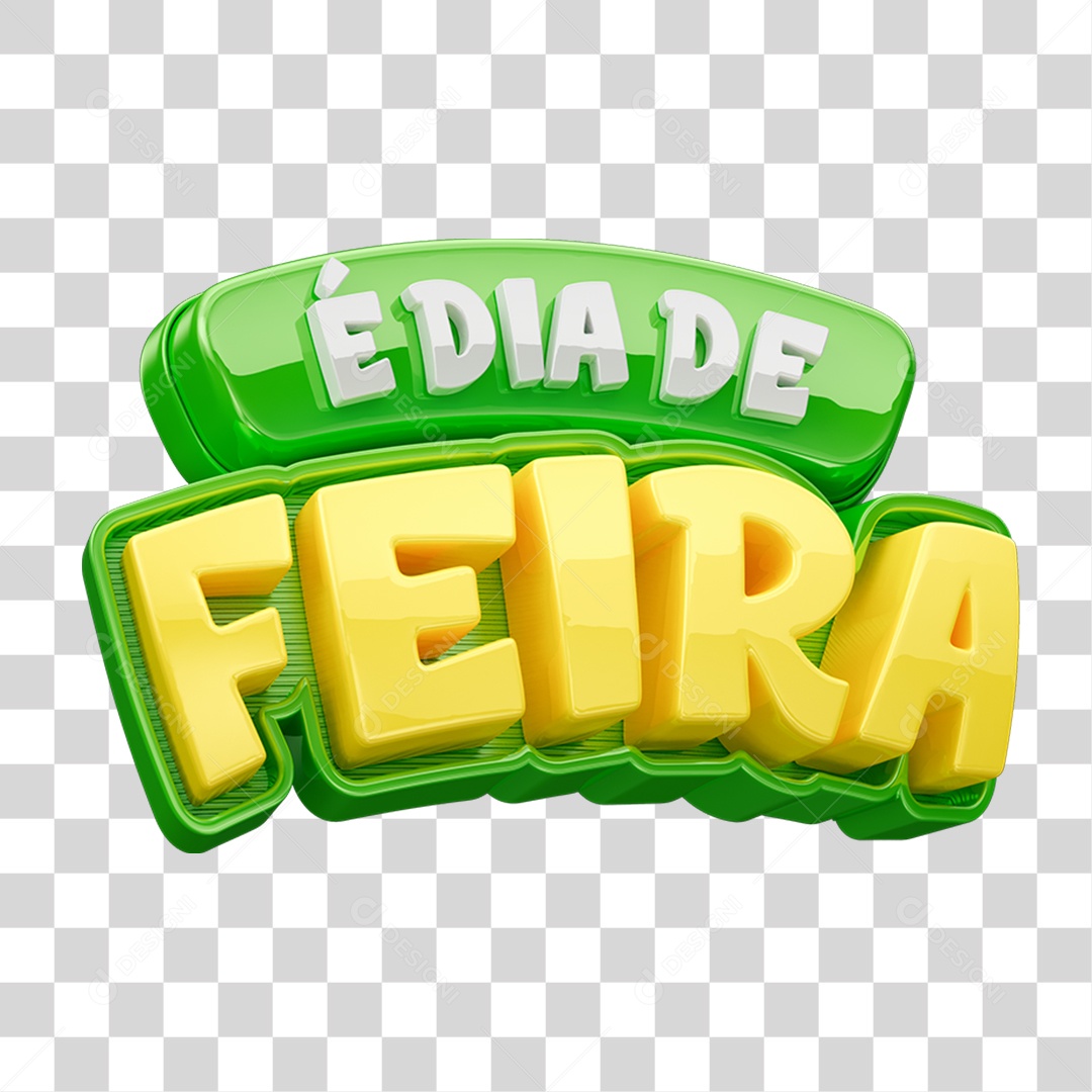 Selo 3D é Dia de Feira PNG Transparente