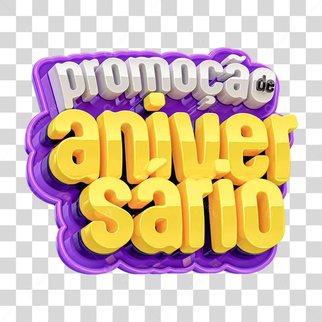 Selo 3D Promoção de Aniversário PNG Transparente