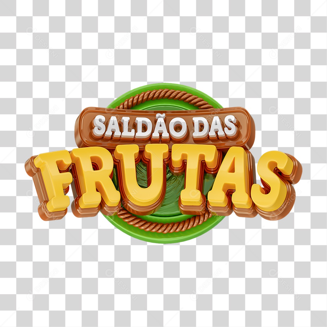 Selo 3D Saldão das Frutas PNG Transparente