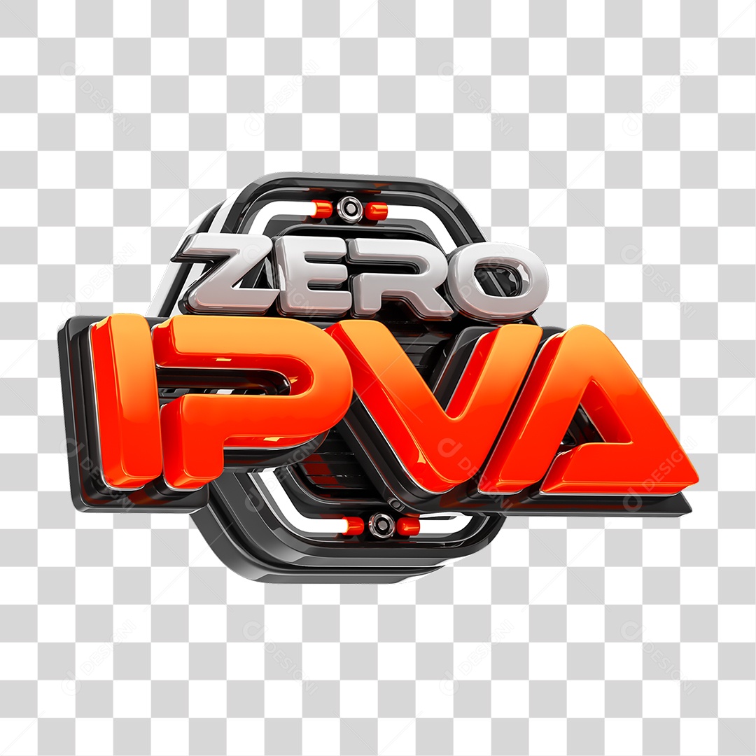 Selo 3D Zero Ipva PNG Transparente