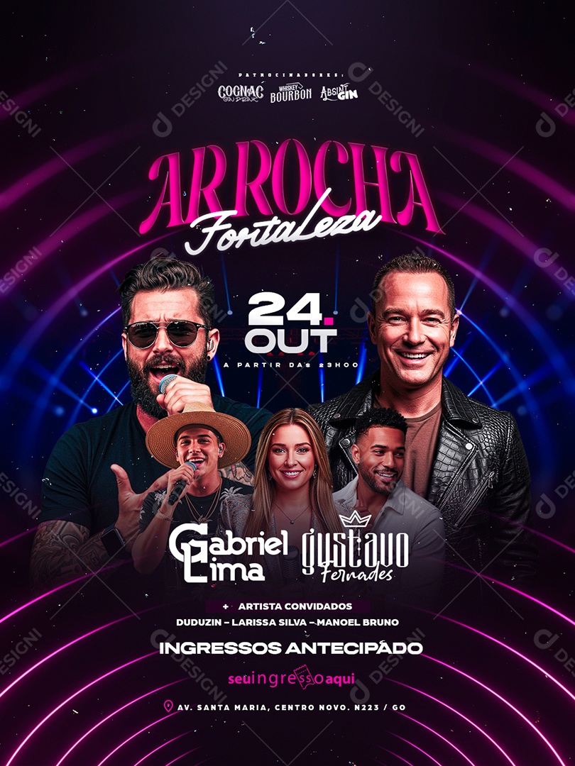 Flyer Arrocha Fortaleza Social Media PSD Editável