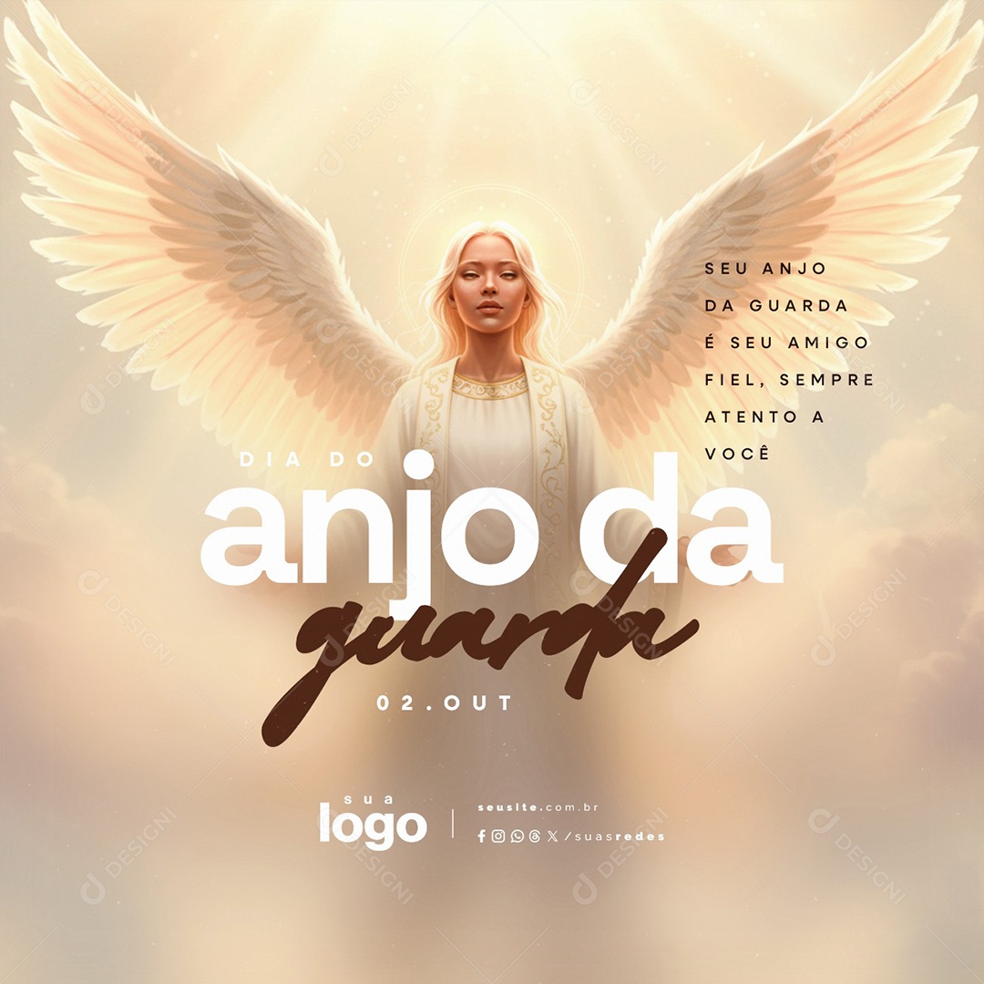 Dia Do Anjo da Guarda 02 de Outubro Social Media PSD Editável