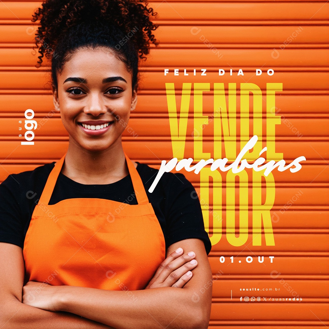 Dia Do Vendedor 01 de Outubro Vendas Social Media PSD Editável