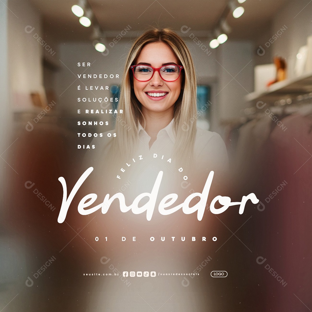 Dia Do Vendedor 01 de Outubro Social Media PSD Editável