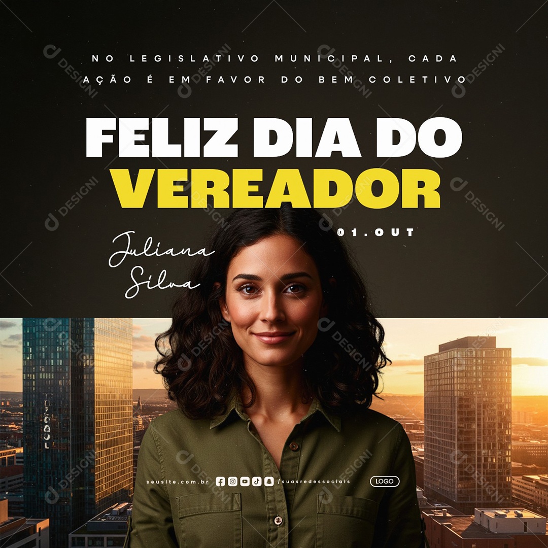 Dia Do Vereador 01 De Outubro Social Media PSD Editável