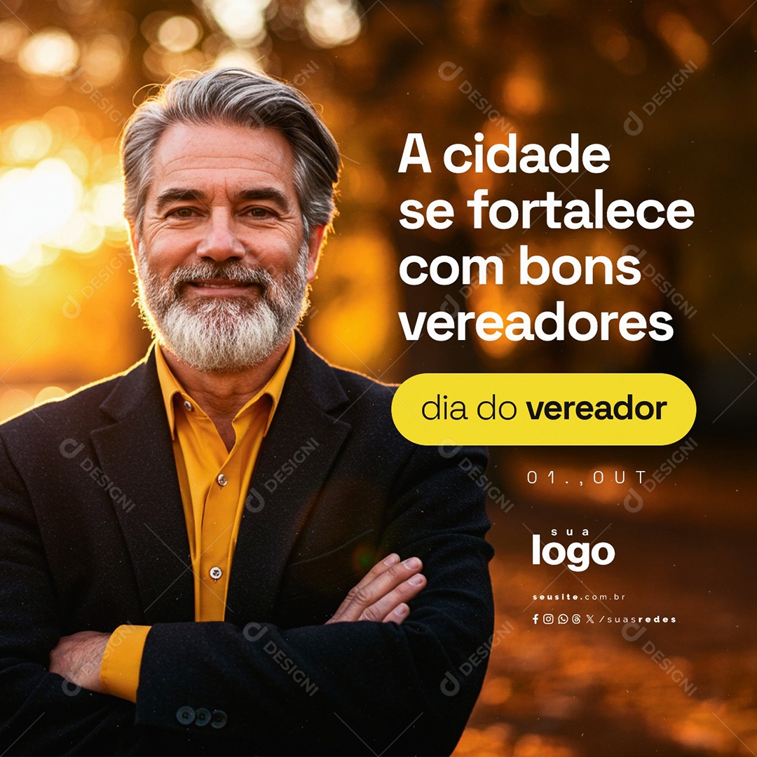 Dia Do Vereador 01 De Outubro Social Media PSD Editável