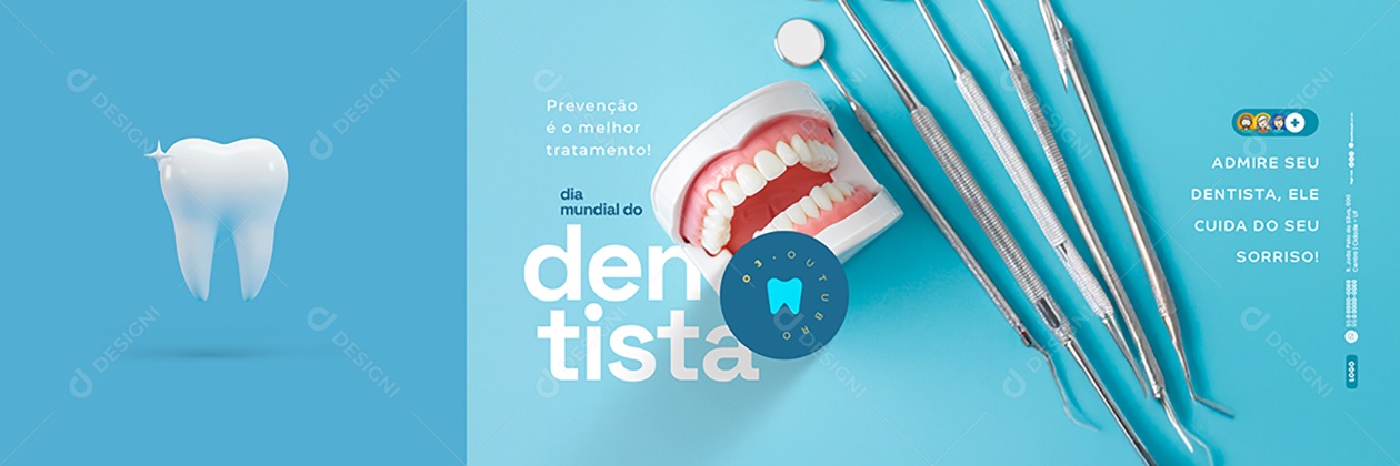 Carrossel Dia Mundial do Dentista 3 de Outubro Social Media PSD Editável