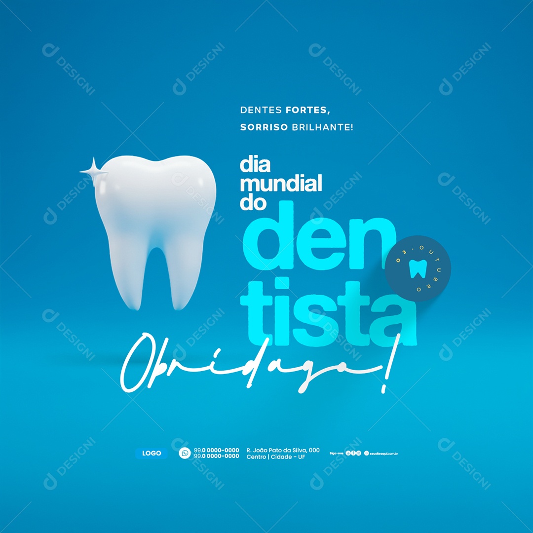 Dia Mundial do Dentista 3 de Outubro Social Media PSD Editável