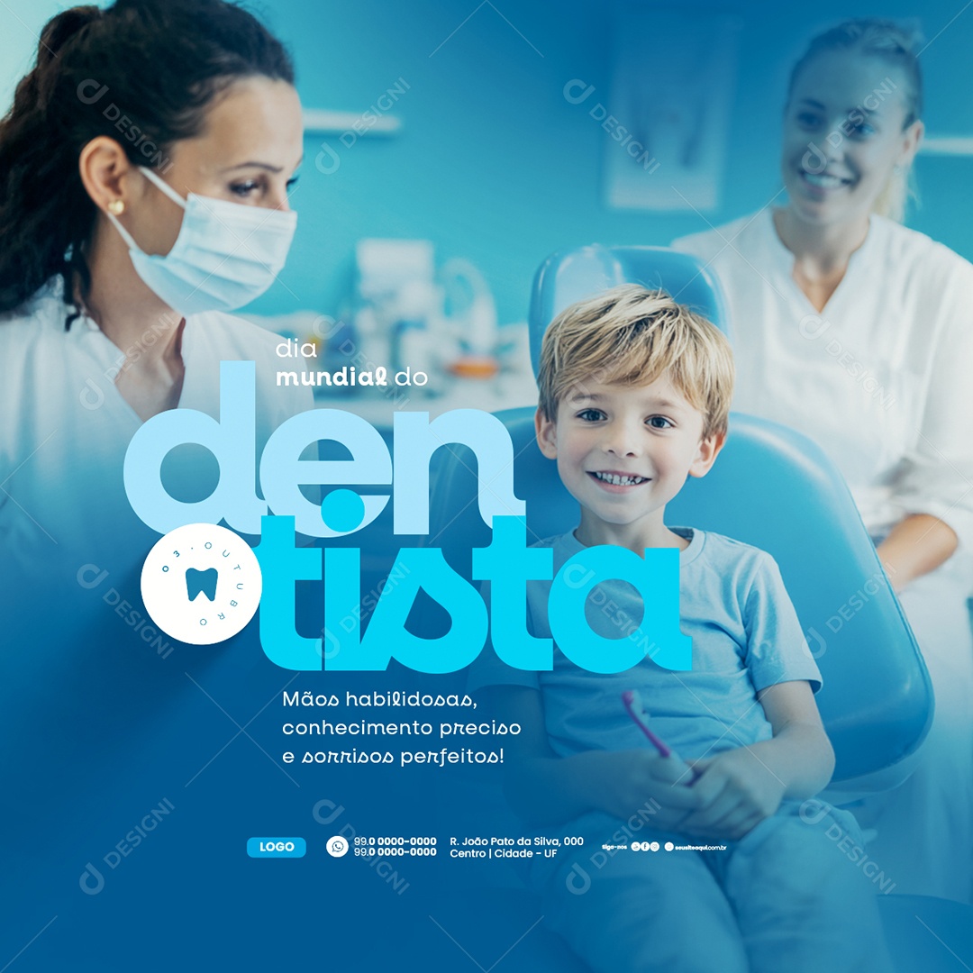Dia Mundial do Dentista 3 de Outubro Social Media PSD Editável