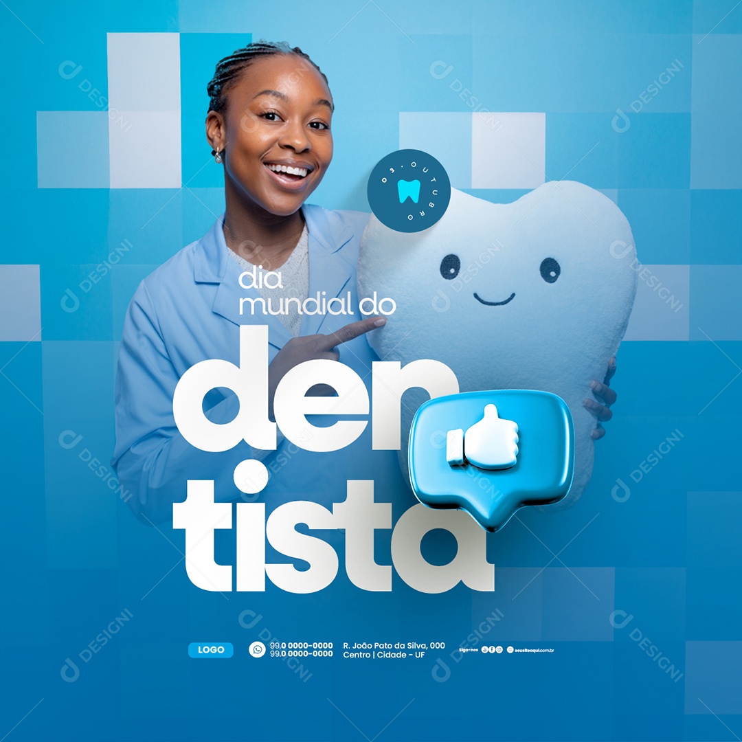 Dia Mundial do Dentista 3 de Outubro Social Media PSD Editável