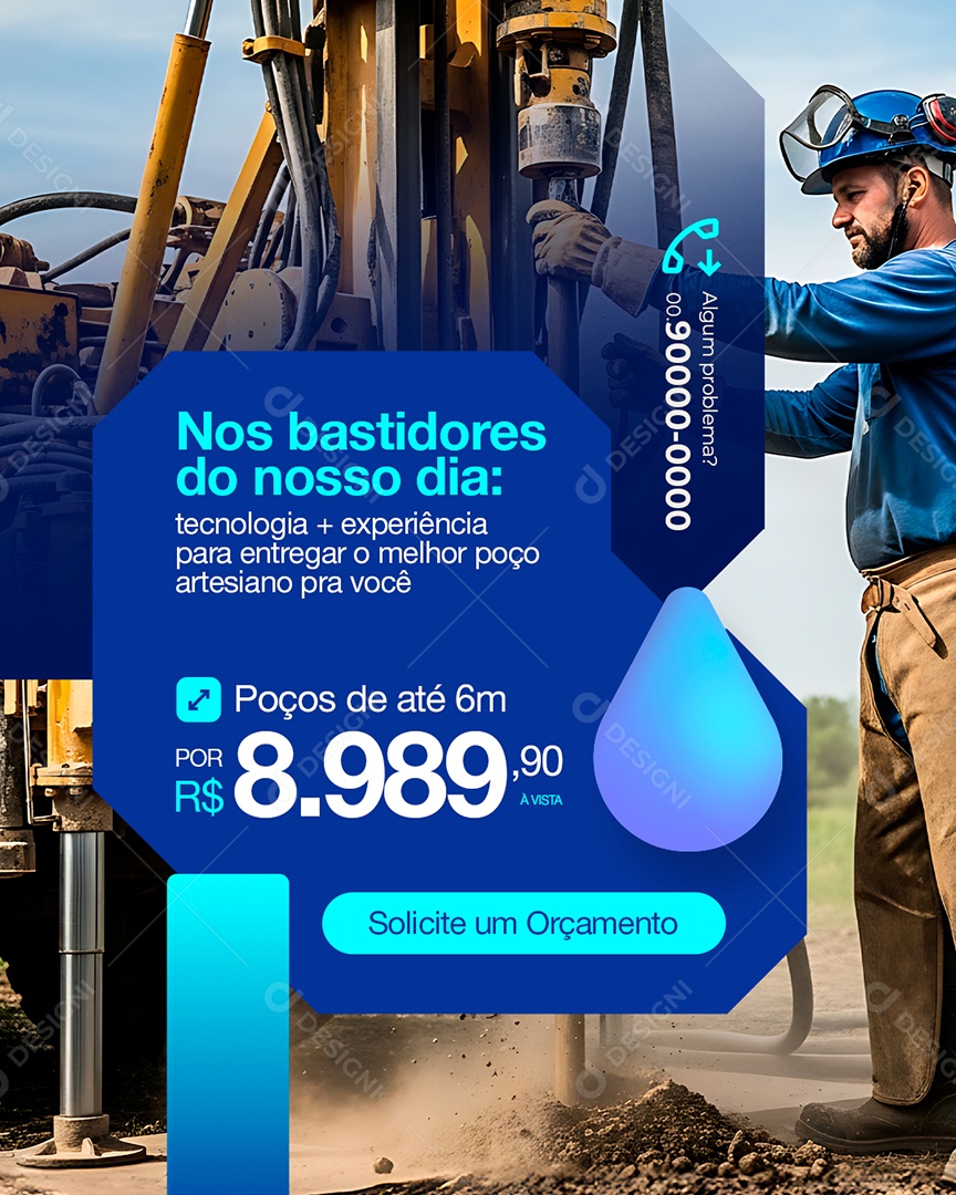 Poço Artesiano Nosso Bastidores Social Media PSD Editável