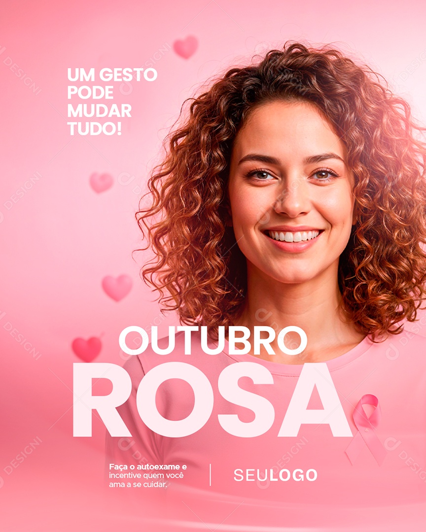 Outubro Rosa Um Gesto Pode Mudar Tudo Social Media PSD Editável