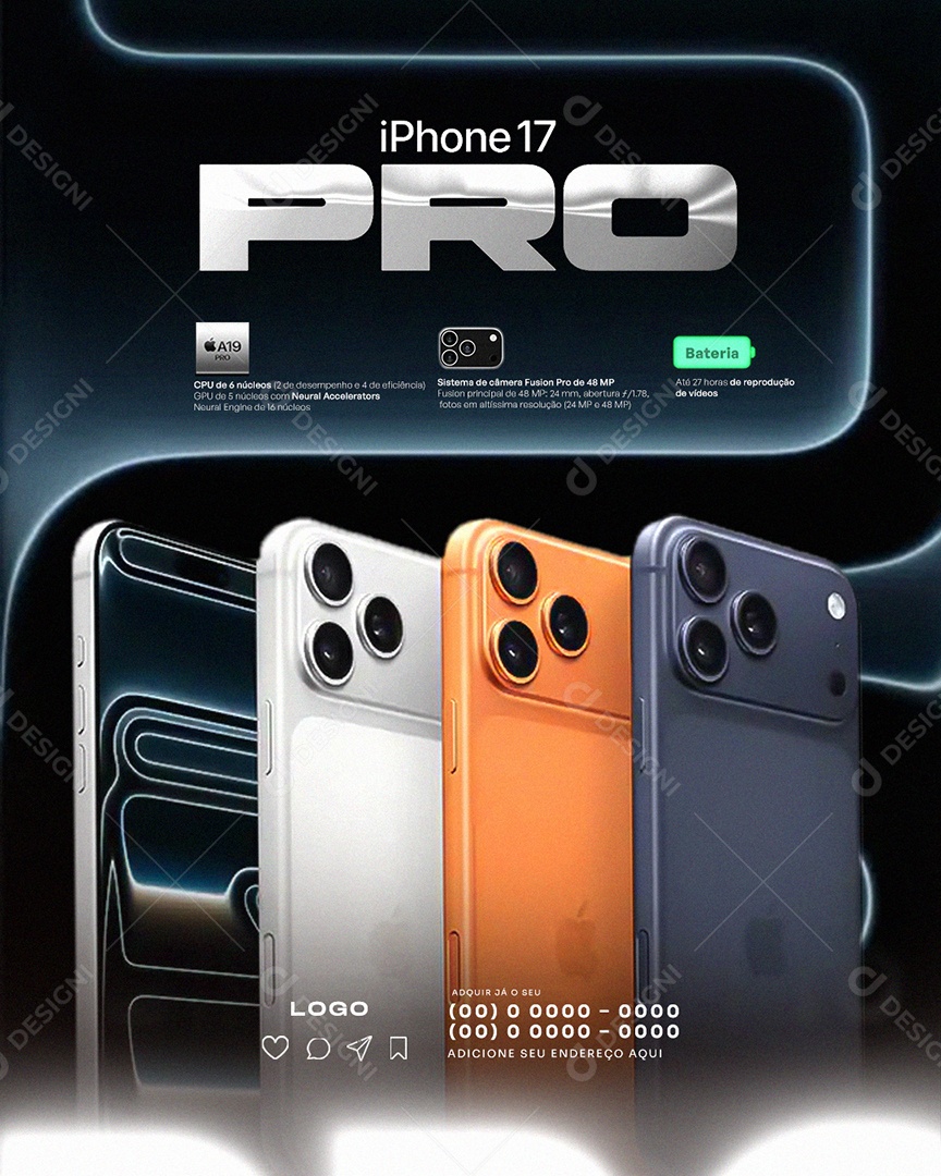 Loja de Celular Iphone 17 Pro Social Media PSD Editavel
