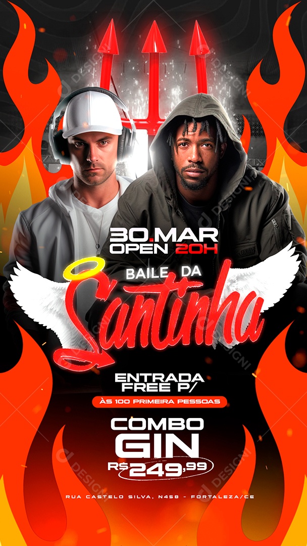 Story Flyer Baile da Santinha Social Media PSD Editável