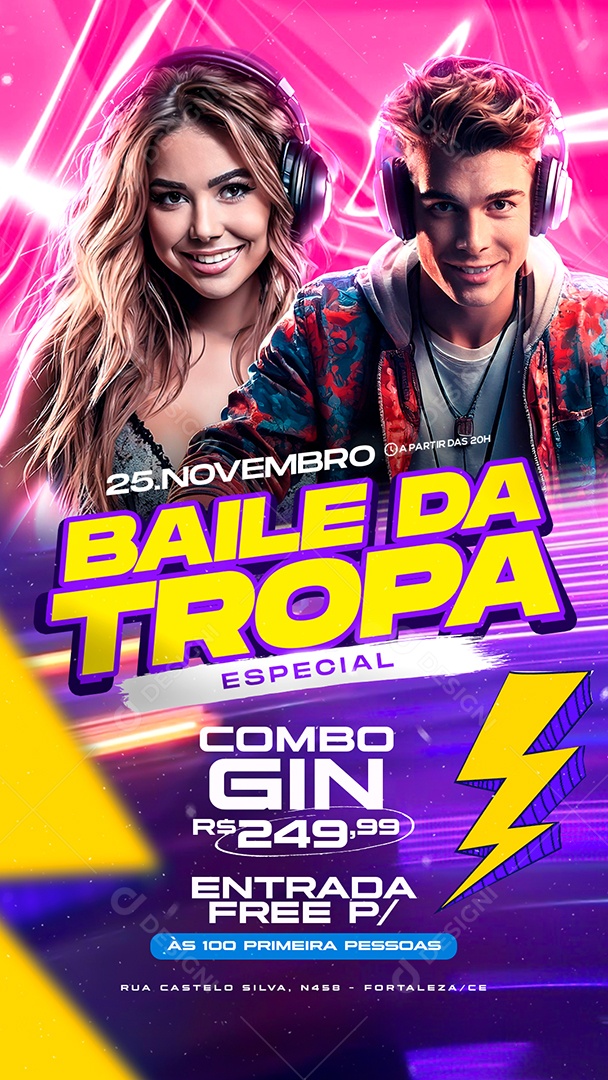 Story Flyer Baile da Tropa Social Media PSD Editável