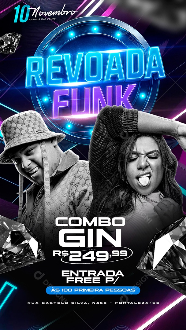 Story Flyer Baile Funk Social Media PSD Editável
