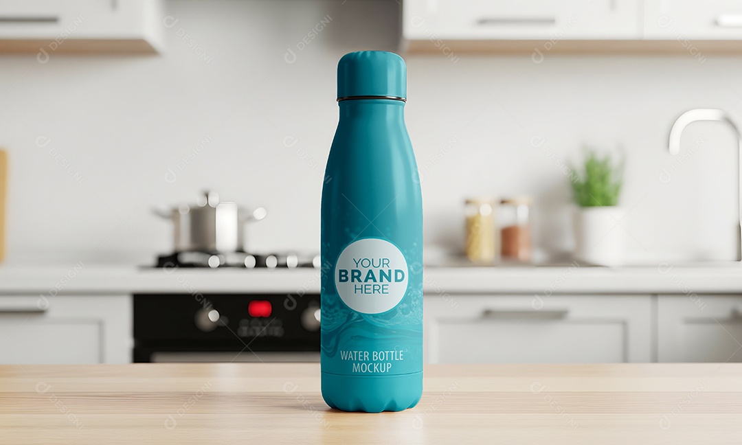 Garrafa de Metal PSD Editável Mockup