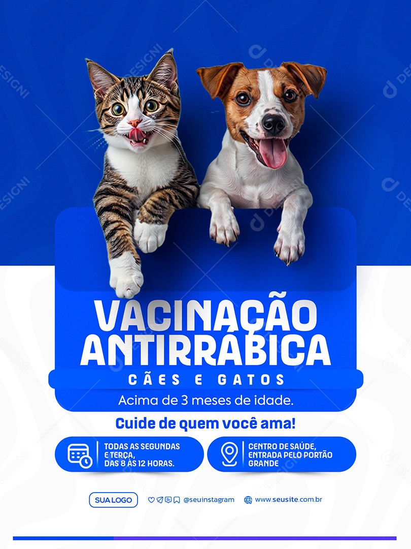 Campanha de Vacinação Antirrábica Social Media PSD Editável