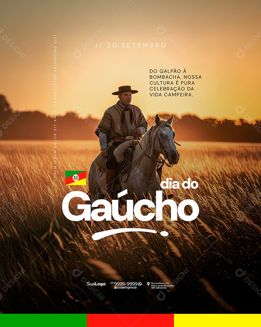 Dia do Gaúcho 20 de Setembro Social Media PSD Editável