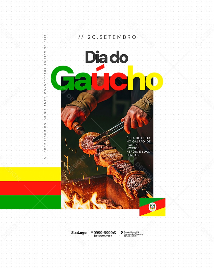 Dia do Gaúcho 20 de Setembro Social Media PSD Editável