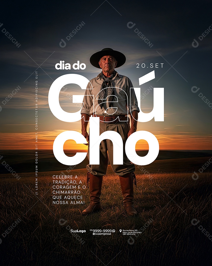 Dia do Gaúcho 20 de Setembro Social Media PSD Editável