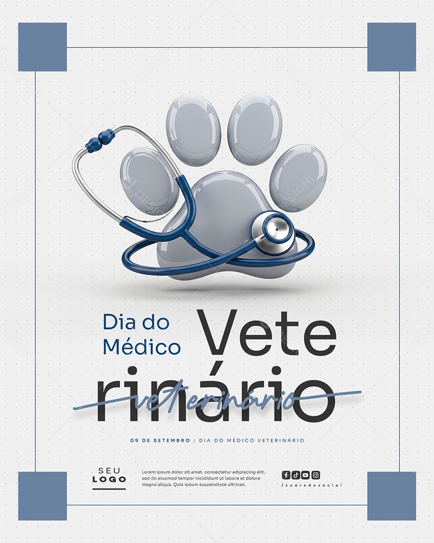 Dia do Médico Veterinário 09 de Setembro Social Media PSD Editável