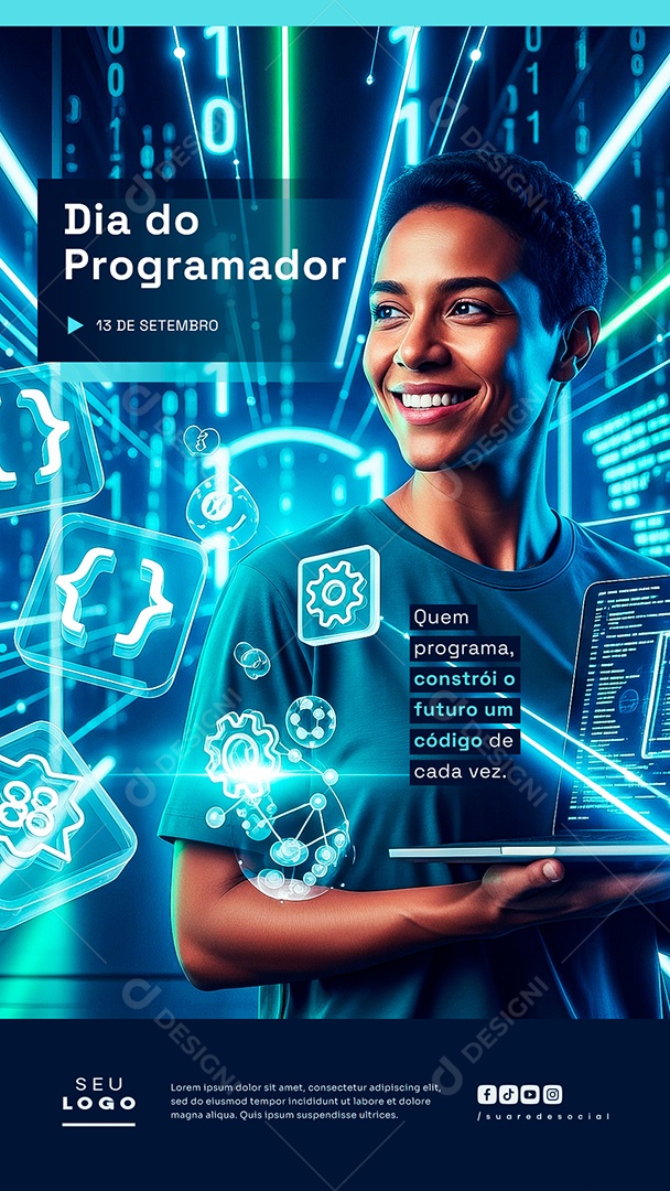 Story Dia do Programador 13 de Setembro Quem Programa Constrói o Futuro Social Media PSD Editável