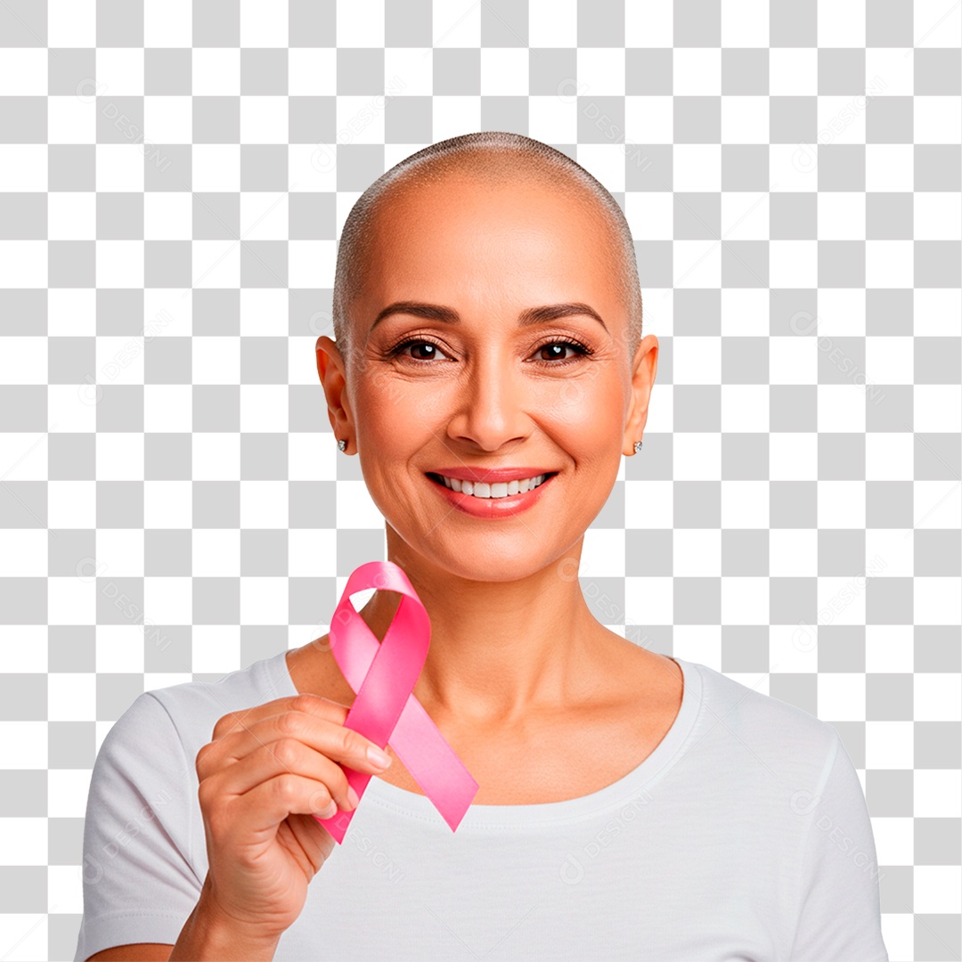 Mulher Segurando Laço Roxa PNG Transparente