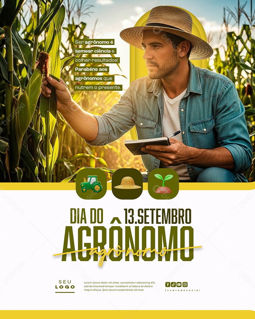 Dia do Agrônomo 13 de Setembro Parabéns aos Agrônomos Social Media PSD Editável