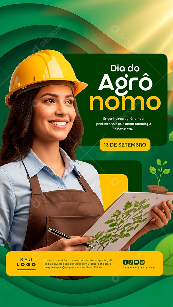 Story Dia do Agrônomo 13 de Setembro Unem Tecnologia e Natureza Social Media PSD Editável