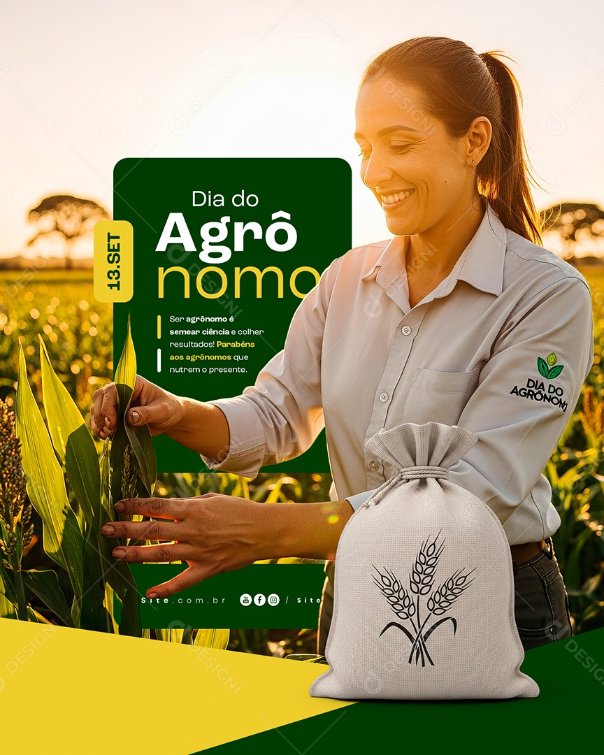 Dia do Agrônomo 13 de Setembro Social Media PSD Editável