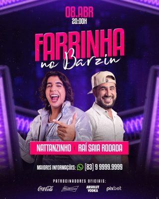 Festa Farrinha no Barzin 08 Abr Nattanzinho e Raí Saia Rodada PSD Editável