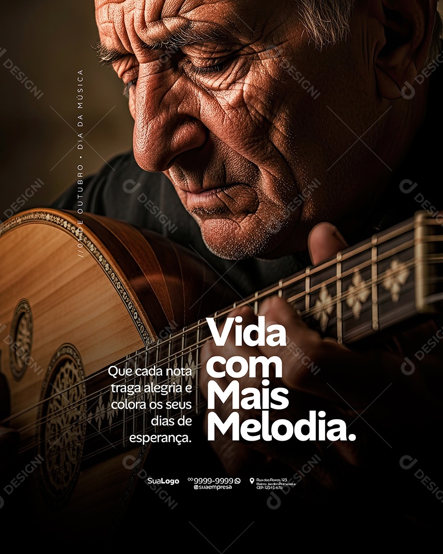 Dia da Música 01 de Outubro Social Media PSD Editável