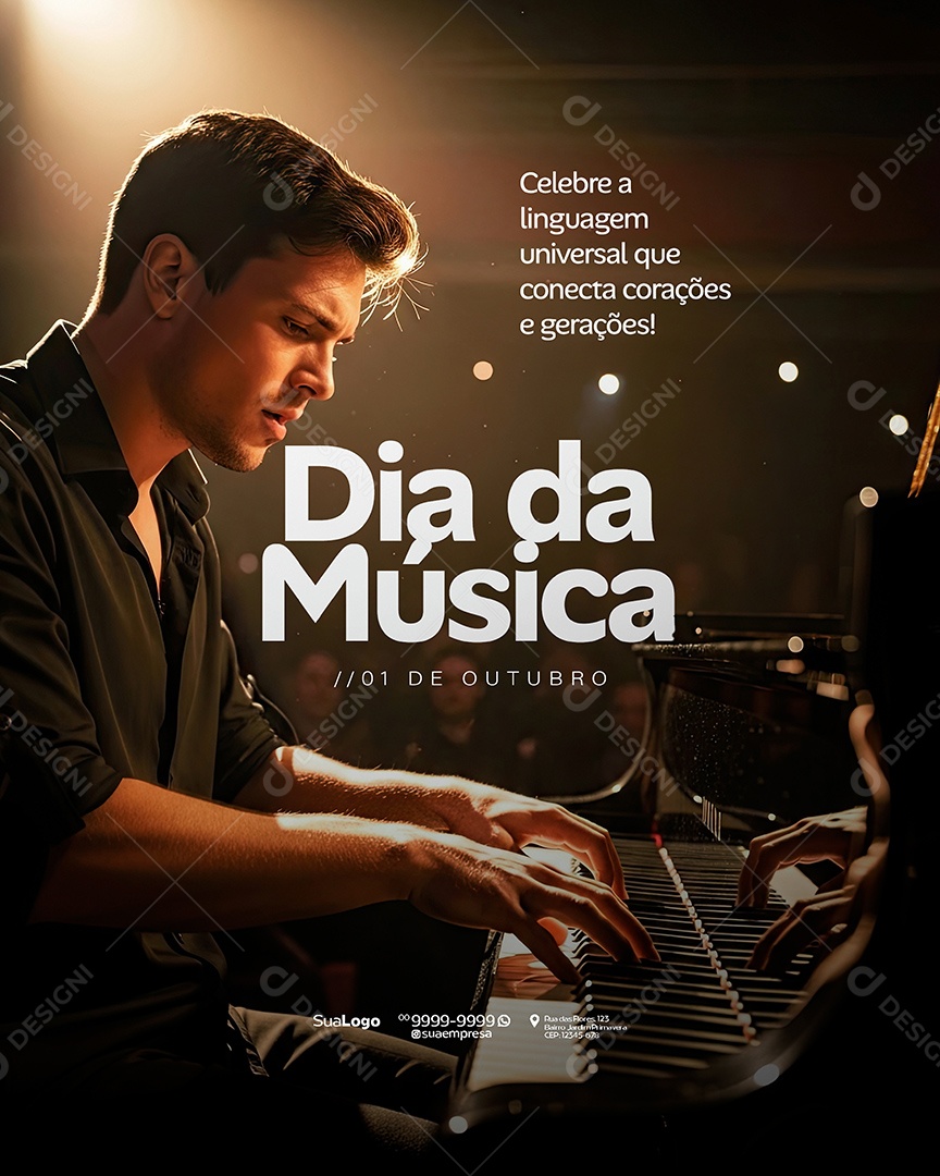 Dia da Música 01 de Outubro Social Media PSD Editável