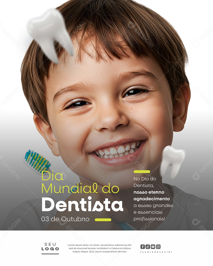 Dia Mundial do Dentista 03 de Outubro Social Media PSD Editável