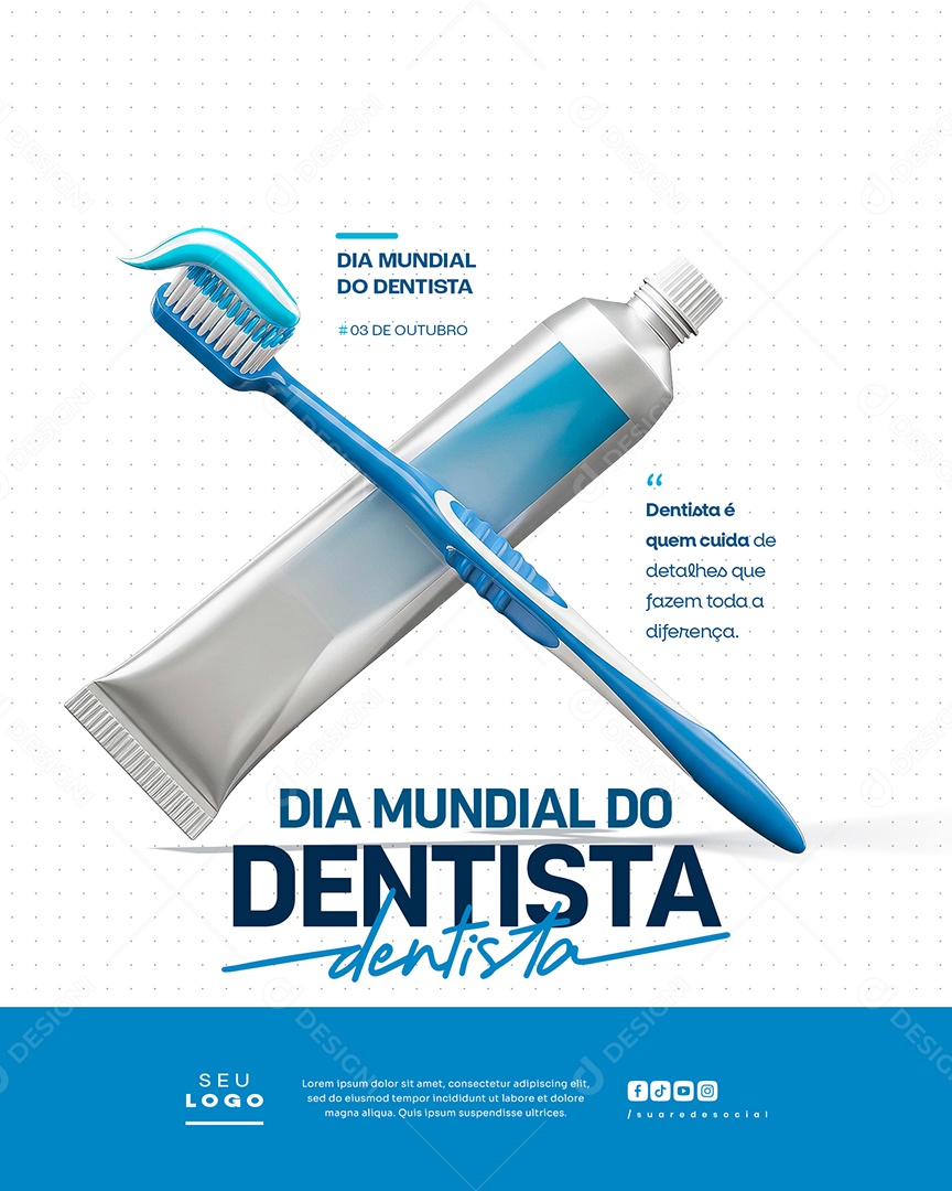Dia Mundial do Dentista 25 de Outubro Social Media PSD Editável