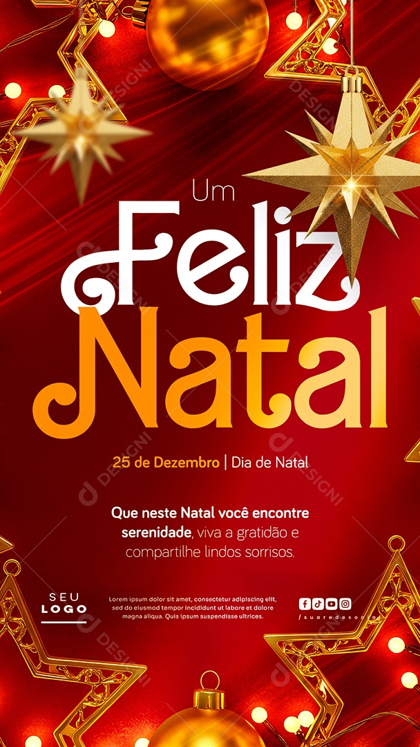 Story Feliz Natal 25 de Dezembro Dia de Natal Social Media PSD Editável